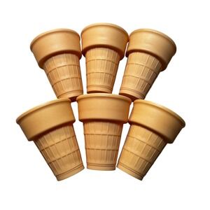 Reusable Silicone Ice Cream Cones Brand Castle Set of 6 Bowls Cups Kids‎ Summer